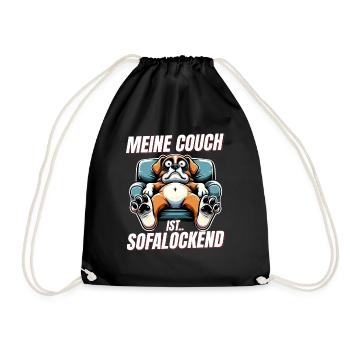 Funny dogs to sleep & chill out - Drawstring Bag - black - Front