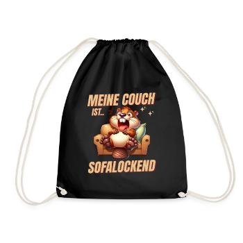 Drôle de castor pour dormir et se détendre - Sac de sport léger - noir - Devant