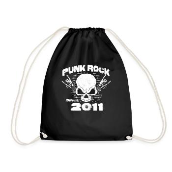 13th Birthday - Punk Rock Since 2011 Skull Rock - Drawstring Bag - black - Front