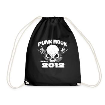Punk Rock Since 2012 - Skull Rock Hands 12th - Drawstring Bag - black - Front