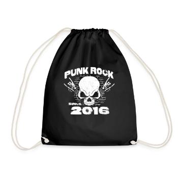 Punk Rock Since 2016 - Skull Rock Hands 8th - Drawstring Bag - black - Front