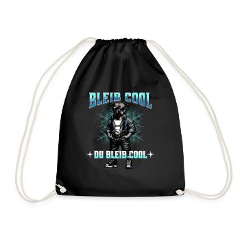 Bleib Cool pitbull - Turnbeutel - Schwarz - Vorne