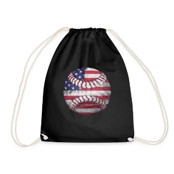 Baseball Men Women Kids Player Pitcher Softball - Turnbeutel - Schwarz - Vorne
