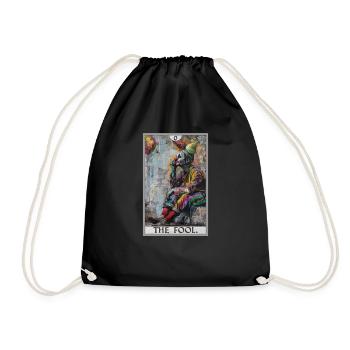 Tarot Cards Tarot Card The Fool The Fool - Drawstring Bag - black - Front