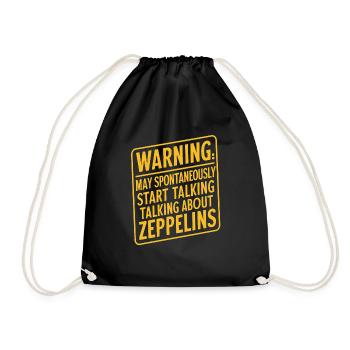 Luftschiff Zeppelin Geschenk - Turnbeutel - Schwarz - Vorne