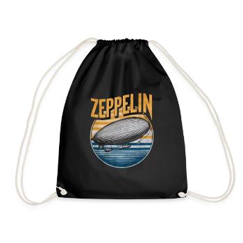Luftschiff Zeppelin Geschenk - Turnbeutel - Schwarz - Vorne