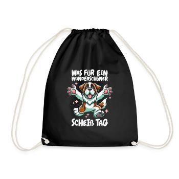 Saint Bernard Beautiful Day - Drawstring Bag - black - Front