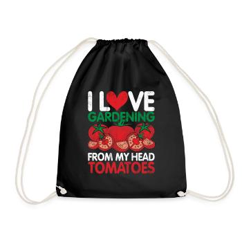 Tomates du jardin Légumes Tomates tête de jardinier - Sac de sport léger - noir - Devant