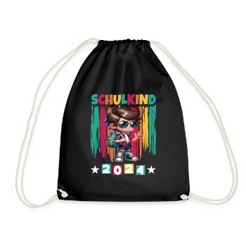 School enrolment for primary school pupils 2024 - Drawstring Bag - black - Front