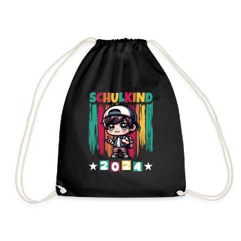 School enrolment for primary school pupils 2024 - Drawstring Bag - black - Front