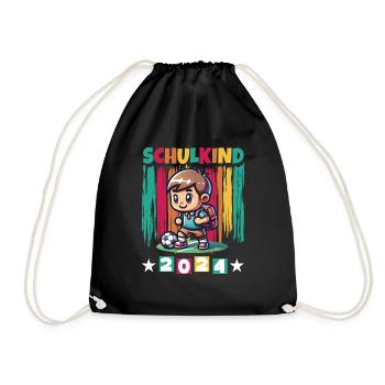 School enrolment for primary school pupils 2024 - Drawstring Bag - black - Front