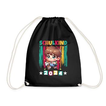 School enrolment for primary school pupils 2024 - Drawstring Bag - black - Front