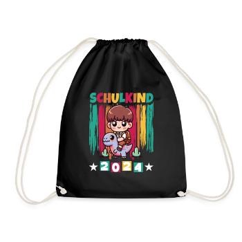School enrolment for primary school pupils 2024 - Drawstring Bag - black - Front