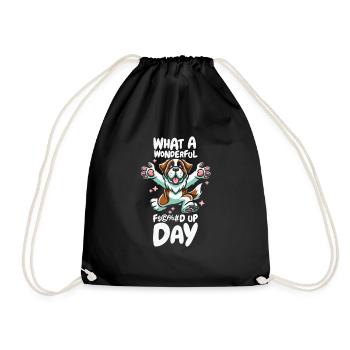 St. Bernard Fucked Up Day - Drawstring Bag - black - Front