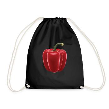 Paprika Geschenk - Turnbeutel - Schwarz - Vorne