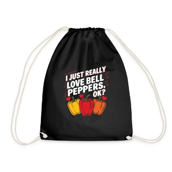 Paprika Geschenk - Turnbeutel - Schwarz - Vorne