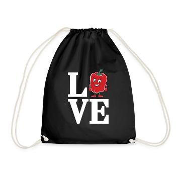 Paprika Geschenk - Turnbeutel - Schwarz - Vorne