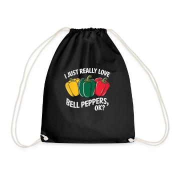 Paprika Geschenk - Turnbeutel - Schwarz - Vorne