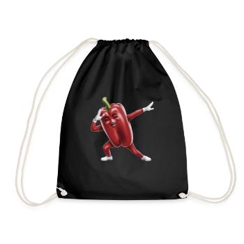 Paprika Geschenk - Turnbeutel - Schwarz - Vorne