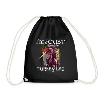 Je suis une joute ici pour manger des cuisses de dinde - Sac de sport léger - noir - Devant