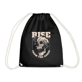 Haltérophilie, haltérophilie, crâne - Sac de sport léger - noir - Devant