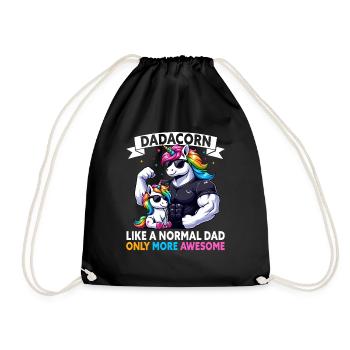 Dadacorn Unicorn Dad Dad Father's Day Daughter - Drawstring Bag - black - Front