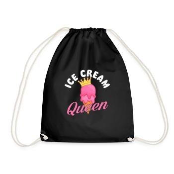 Ice Cream Queen - Ice Cream Lover Gelato Sweet - Drawstring Bag - black - Front