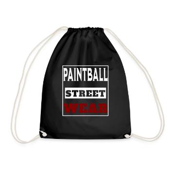 Paintball street wear, cool PB brand - Drawstring Bag - black - Front
