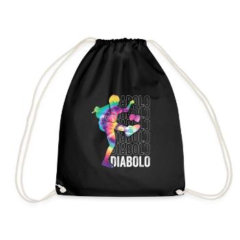 Diabolo Zirkus Jonglieren - Turnbeutel - Schwarz - Vorne