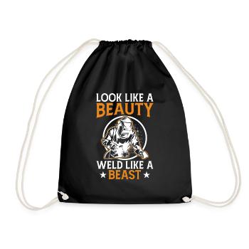 Welder Saying Funny Welding Boilermaker Welder - Drawstring Bag - black - Front