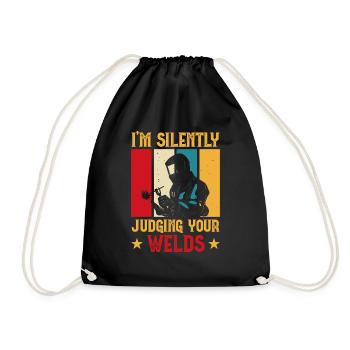 Welder Saying Funny Welding Boilermaker Welder - Drawstring Bag - black - Front