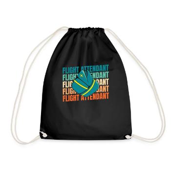 Flugbegleiter Stewardess - Turnbeutel - Schwarz - Vorne