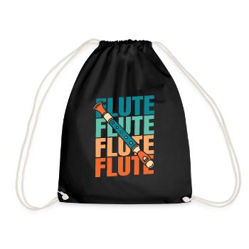 Flute player - Drawstring Bag - black - Front