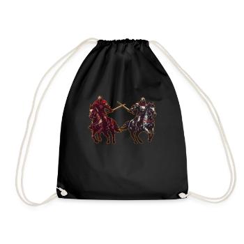 Ritter in Pferden Ritterturnier Ren Faire - Turnbeutel - Schwarz - Vorne