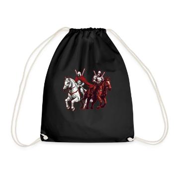 Ritter in Pferden Ren Faire Ritterturnier - Turnbeutel - Schwarz - Vorne