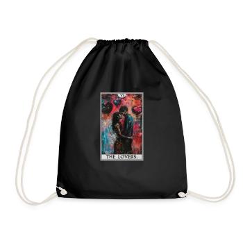 Tarot Cards Tarot Card The Lovers The Lovers - Drawstring Bag - black - Front