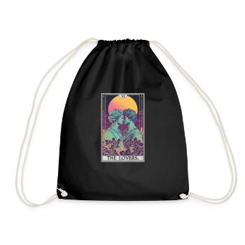Tarot Cards Tarot Card The Lovers The Lovers - Drawstring Bag - black - Front