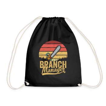 Branch Manager Logger Lumberjack Logging - Drawstring Bag - black - Front