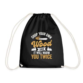 Coupez votre propre bois et il vous réchauffera deux fois plus - Sac de sport léger - noir - Devant