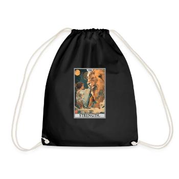 Tarotkarten Tarotkarte Strength Kraft - Turnbeutel - Schwarz - Vorne