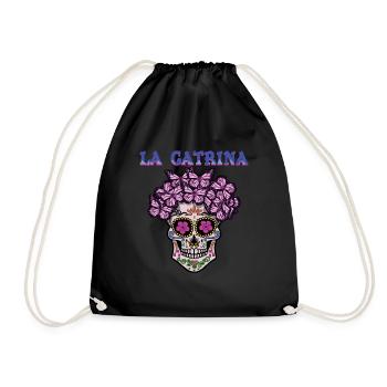 Schmetterling La Catrina Muertos Tag Des Toten Halloween - Turnbeutel - Schwarz - Vorne