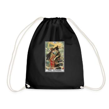 Tarot Cards Tarot Card The Lovers The Lovers - Drawstring Bag - black - Front