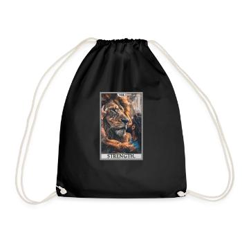 Tarotkarten Tarotkarte Strength Kraft - Turnbeutel - Schwarz - Vorne