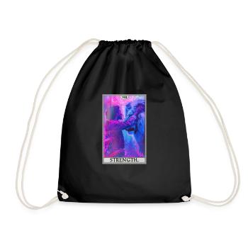 Tarotkarten Tarotkarte Strength Kraft - Turnbeutel - Schwarz - Vorne