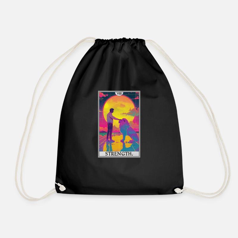 Tarotkarten Tarotkarte Strength Kraft - Turnbeutel - Schwarz