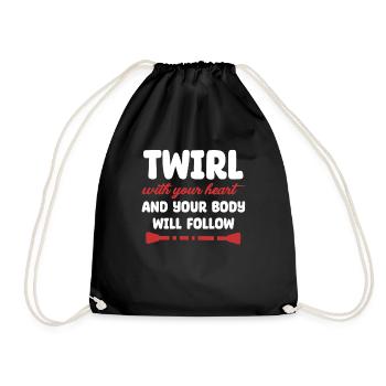 Swirl your heart and your body will - Drawstring Bag - black - Front