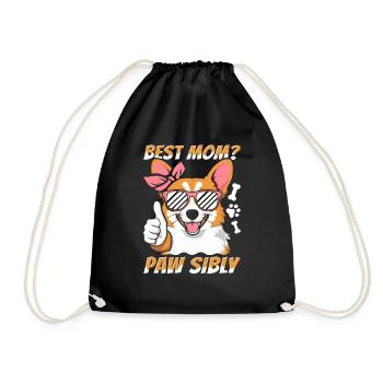 Corgi Mutter Meilleure maman Pawsibly - Sac de sport léger - noir - Devant