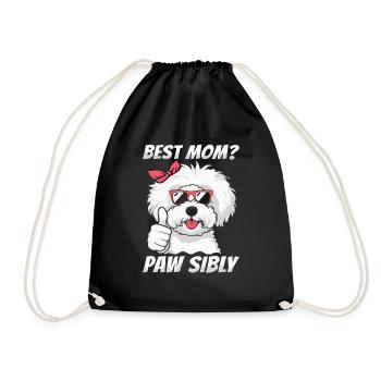 Bichon Frize Mutter Best Mom Pawsibly - Drawstring Bag - black - Front