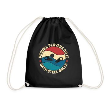 Les joueurs de flipper le font avec des boules d’acier au motif rétro - Sac de sport léger - noir - Devant