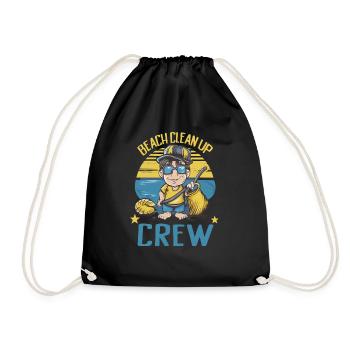 Bathing beach & sea plastic-free against pollution - Drawstring Bag - black - Front